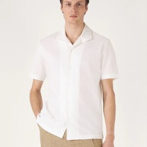 SUNSPEL Men’s Short Sleeve Textured Jersey Shirt, White, Size M, L